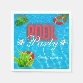 トロピカルプールパーティー |夏の誕生日 スタンダードカクテルナプキン