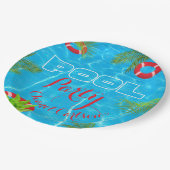 トロピカルプールパーティー |夏の誕生日 ペーパープレート (アングル)