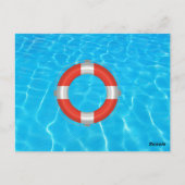 トロピカルプールパーティー |夏の誕生日 ポストカード (裏面)