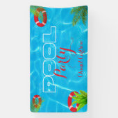 トロピカルプールパーティー |夏の誕生日 横断幕 (縦)