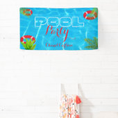 トロピカルプールパーティー |夏の誕生日 横断幕 (インサイチュ)