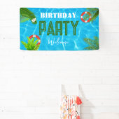 トロピカルプールパーティー |夏の誕生日 横断幕 (インサイチュ)