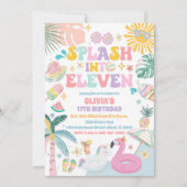 トロピカルプール誕生日招待状 招待状 (正面)