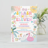 トロピカルプール誕生日招待状 招待状 (スタンド正面)