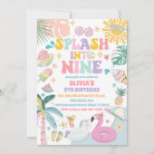 トロピカルプール誕生日招待状 招待状 (正面)
