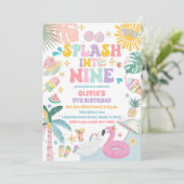 トロピカルプール誕生日招待状 招待状 (スタンド正面)