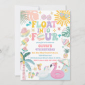 トロピカルプール誕生日招待状 招待状 (正面)