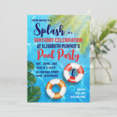 トロピカルプール、誕生日プールパーティー 招待状 (スタンド正面)