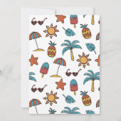 トロピカルプール、誕生日プールパーティー 招待状 (裏面)