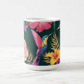 トロピカルヘイブン:マグとフローラと鳥デザイン コーヒーマグカップ (中央)