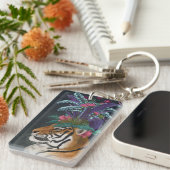 トロピカルヘッドピース付きタイガー キーホルダー (正面右)