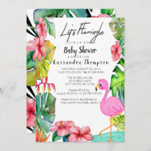 トロピカルベイビーシャワーの招待状をフレミンゴしよう