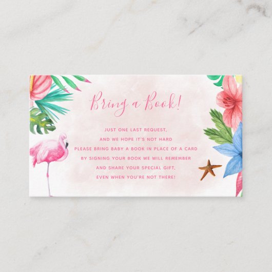 トロピカルベイビーシャワーの本を持ってきてください エンクロージャーカード (正面)