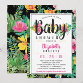 トロピカルベイビーシャワー招待状、ルアウ 招待状 (正面/裏面)