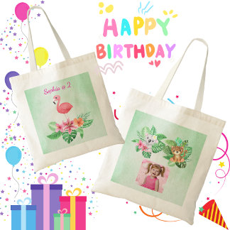トロピカルベビーアニマルトートバッグ子供の誕生日の好意 トートバッグ