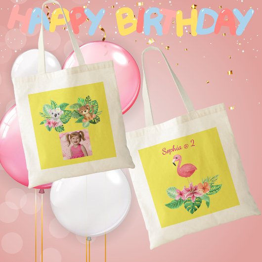 トロピカルベビーアニマルトートバッグ子供の誕生日の好意 トートバッグ