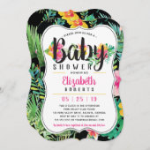 トロピカルベビーシャワー招待状、ルアウ（ハワイ式宴会） 招待状 (正面/裏面)