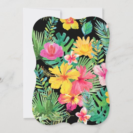 トロピカルベビーシャワー招待状、ルアウ(ハワイ式宴会) 招待状 (裏面)