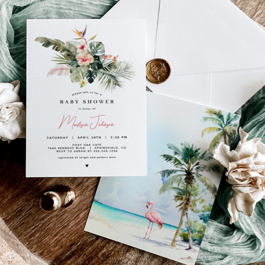 トロピカルベビーシャワー招待状 招待状