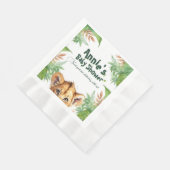 トロピカルベビーシャワー：ワイルドサファリテーマ 縁ありランチョンナプキン (角)