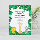 トロピカルベビー初の誕生日サファリ招待状 招待状 (スタンド正面)