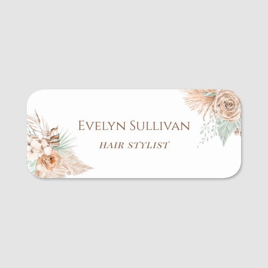 トロピカルベージュとミントの名札 名札 (正面)