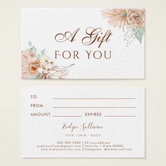 トロピカルベージュとミントギフトカード (正面&裏面)