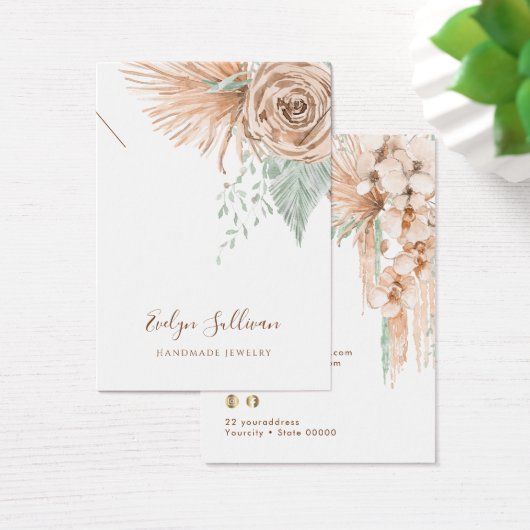 トロピカルベージュとミントネックレスディスプレイカード (デスク)