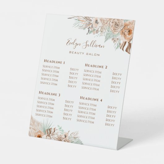 トロピカルベージュとミント価格リストのペデスタル記号 台座サイン (正面)