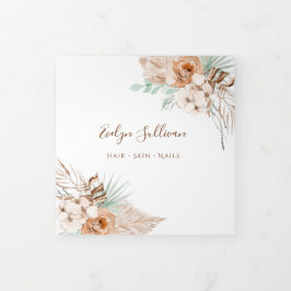 トロピカルベージュとミント3重パンフレット 三つ折りカード