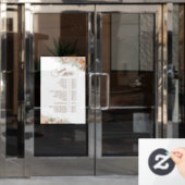 トロピカルベージュ&ミント サービスメニュー ウィンドウサイン (オフィスドア)