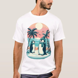 トロピカルペンギン - 冬のバケーションの雰囲気 Tシャツ