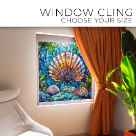 トロピカルホタテのステンドグラス ウィンドウサイン