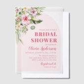 トロピカルホットピンクハワイアンサマーブライダルシャワー ベラム紙招待状 (オフセット)