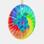 トロピカルホヌウミガメとハイビスカス セラミックオーナメント (右)