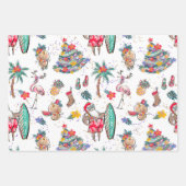 トロピカルホリデークリスマスラッピング紙シート ラッピングペーパーシート (正面2)