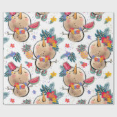 トロピカルホリデークリスマスラッピング紙 ラッピングペーパー (フラット)