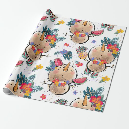 トロピカルホリデークリスマスラッピング紙 ラッピングペーパー (アンロールド)