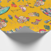 トロピカルホリデークリスマスラッピング紙 ラッピングペーパー (角)