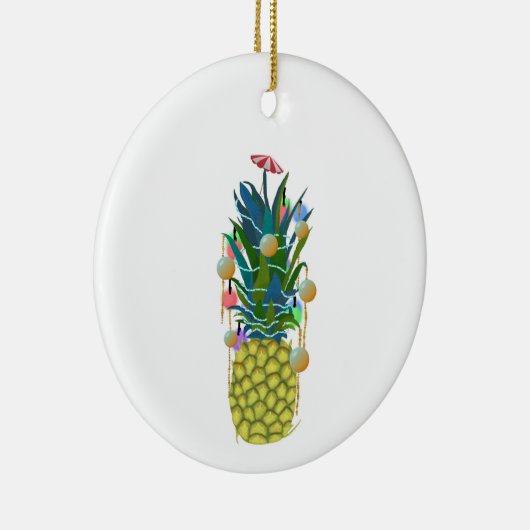 トロピカルホリデーパイナップルクリスマスオーナメント セラミックオーナメント (右)