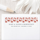 トロピカルホリデーパターンレッド住所 シール (インサイチュ)