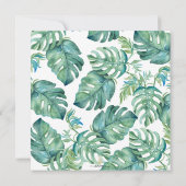 トロピカルホリデーパーティウォーターカラーフラミンゴ 招待状 (裏面)