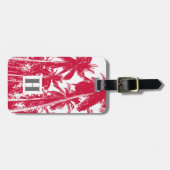 トロピカルホリデーパームツリーズ赤と白イン ラゲッジタグ (正面横)