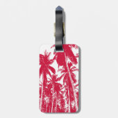 トロピカルホリデーパームツリーズ赤と白イン ラゲッジタグ (裏面縦)