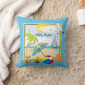 トロピカルホリデービーチシーン クッション (ブランケット)