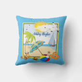 トロピカルホリデービーチシーン クッション (裏面)