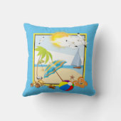 トロピカルホリデービーチシーン クッション (裏面)