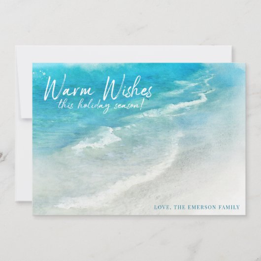 トロピカルホリデービーチ |クリスマスまたはハヌカー シーズンカード (正面)