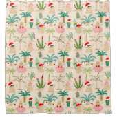 トロピカルホリデービーブスクリスマスパターン シャワーカーテン (正面)