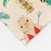 トロピカルホリデービーブスクリスマスパターン フリースブランケット (角)